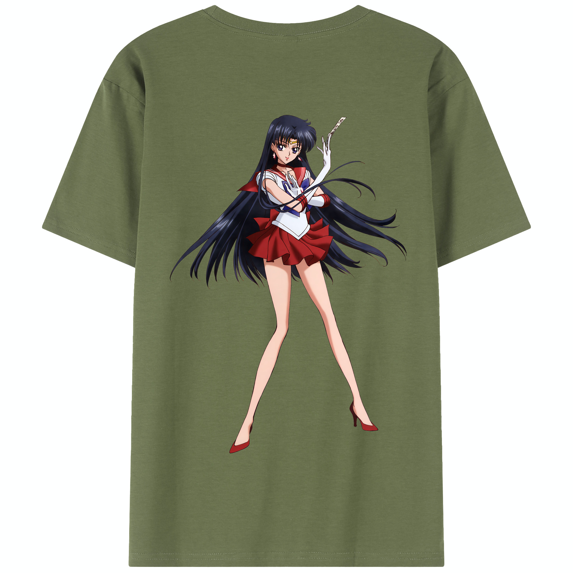 （画像用） 美少女戦士セーラームーン 火野レイ ひの レイ Sailor Moon Hino Rei （セーラーマーズ,Sailor Mars） 綿100％半袖Tシャツ（背面プリント）